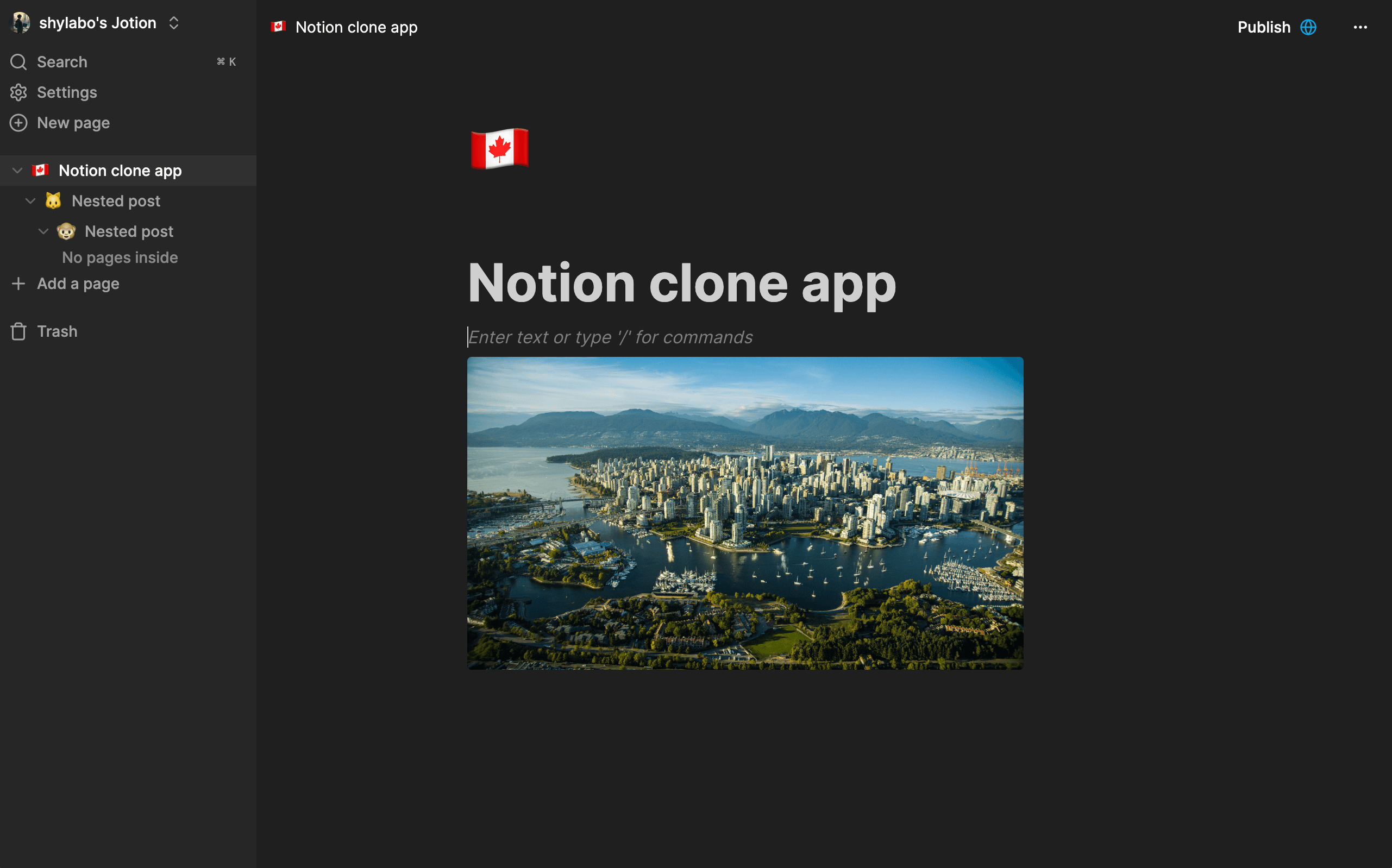 Notion clone app